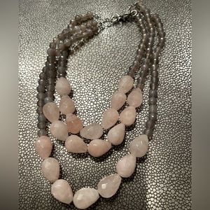 #166 NEW Triple strand beaded necklace